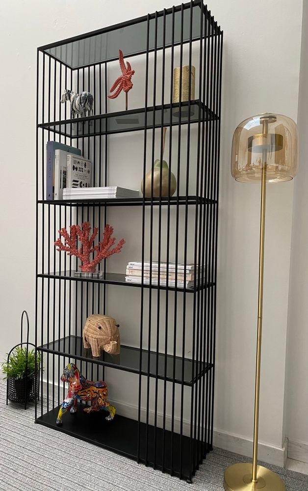 Bibliothèques - BIBLIOTHEQUE/ETAGERE EN METAL ET VERRE FUME - SO SKIN - IDASY