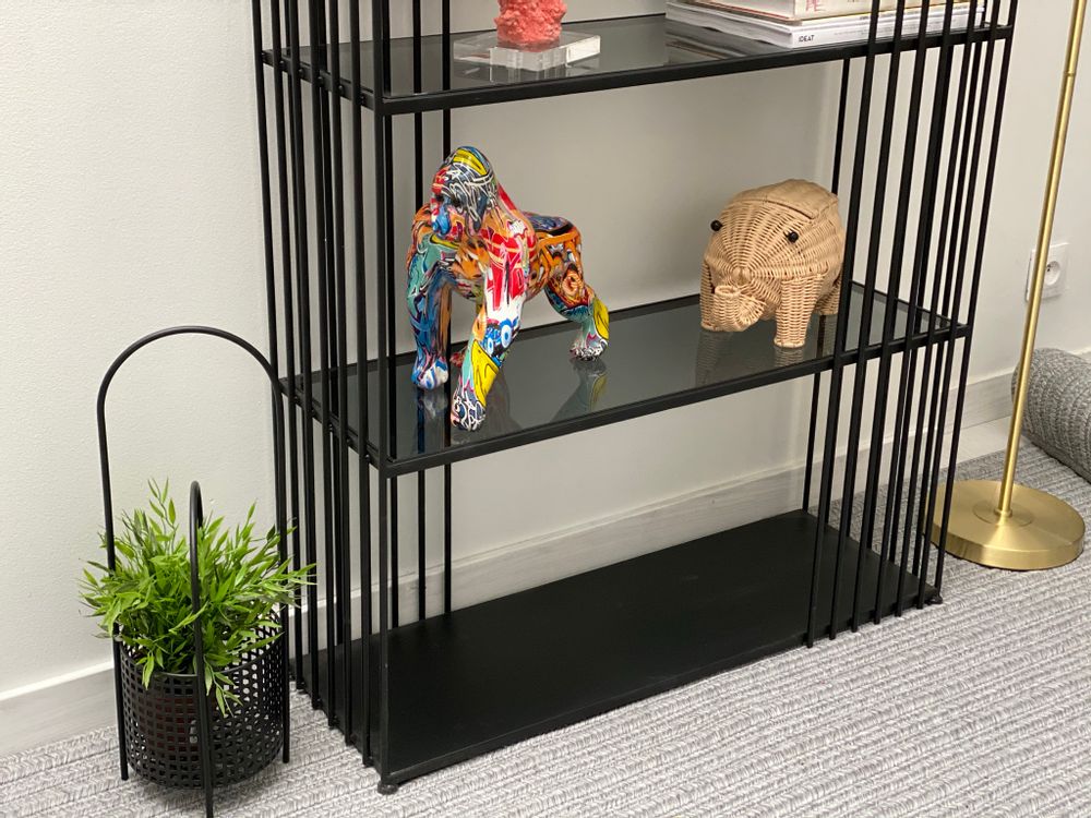 Bibliothèques - BIBLIOTHEQUE/ETAGERE EN METAL ET VERRE FUME - SO SKIN - IDASY
