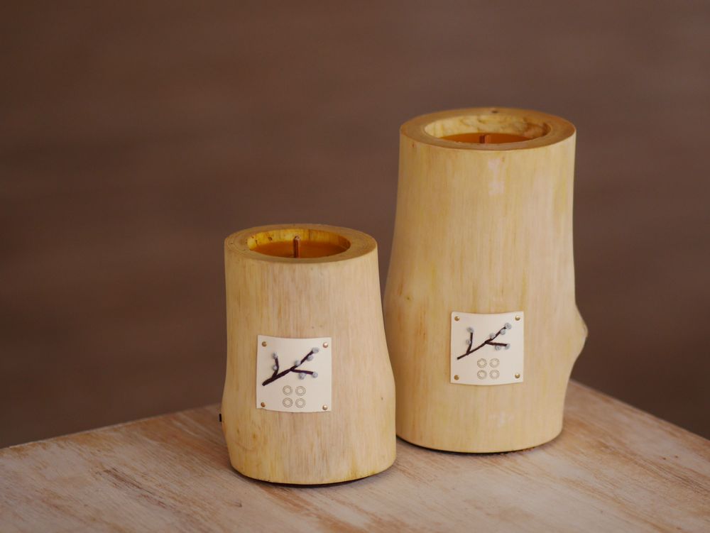 Cadeaux - VERBA S | Bougie intérieure en bois, cire d'abeille et huiles naturelles | Format cadeau parfait - WOOD MOOD