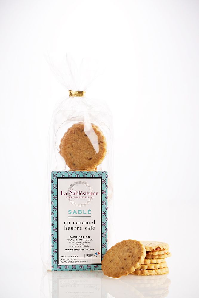 Cookies - Caramel chips sablé in a transparent bag - BISCUITERIE LA SABLÉSIENNE