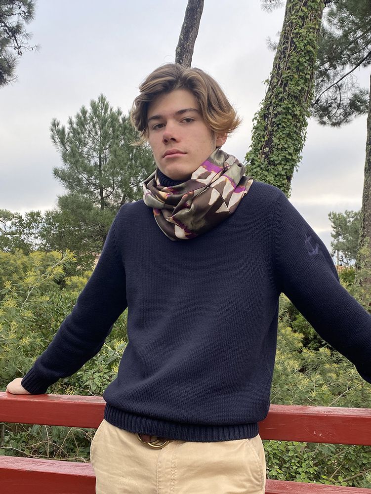 Foulards et écharpes - FOULARD/SNOOD MIXTE EN SOIE - MAISON BE PARISIAN