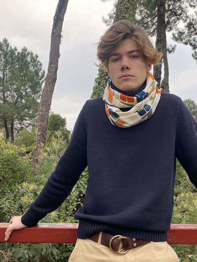 Foulards et écharpes - FOULARD/SNOOD MIXTE EN SOIE - MAISON BE PARISIAN