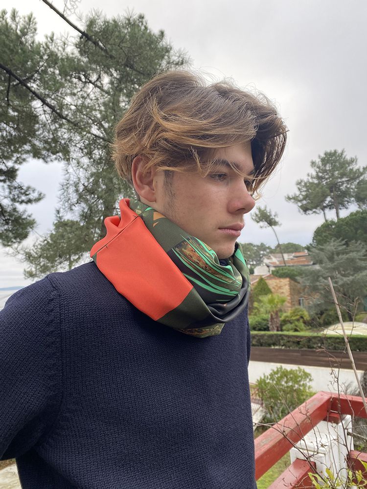 Foulards et écharpes - FOULARD/SNOOD MIXTE EN SOIE - MAISON BE PARISIAN