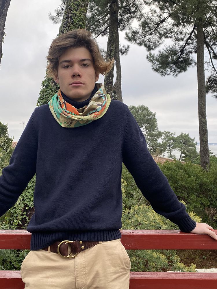 Scarves - SILK SCARF/SNOOD - MAISON BE PARISIAN