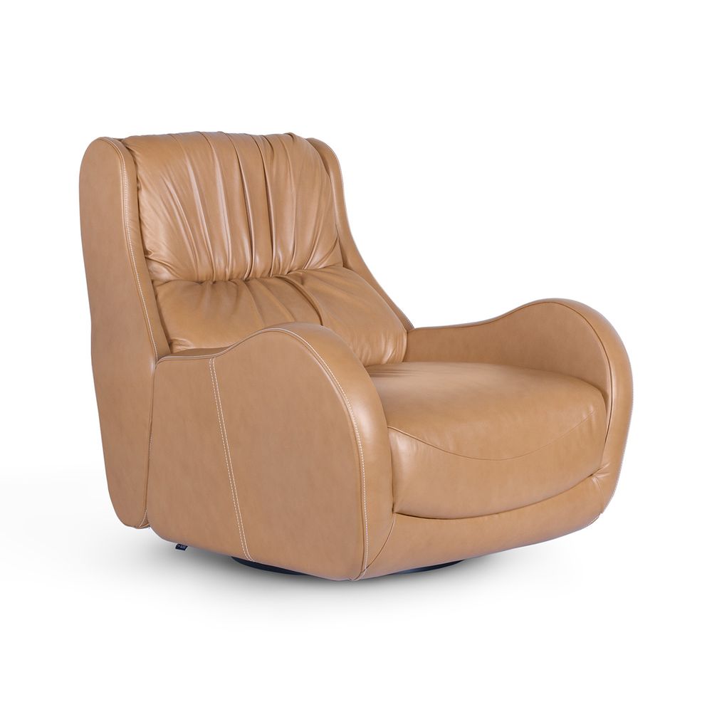 Armchairs - Greenapple Armchair, Capelinhos Armchair, Caramel Leather, Handmade in Portugal - GREENAPPLE DESIGN INTERIORS