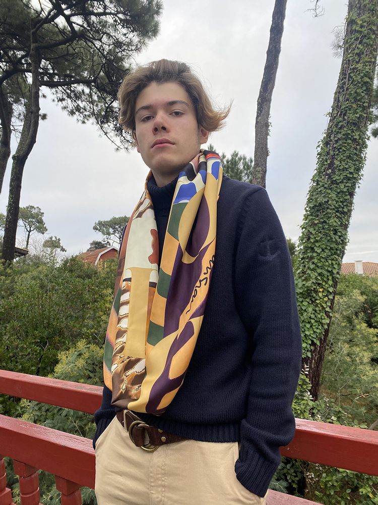 Scarves - SILK SCARF/SNOOD - MAISON BE PARISIAN