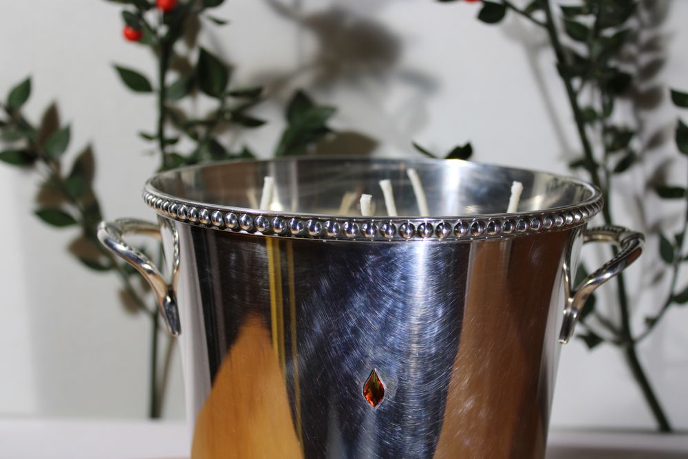Objets de décoration - BOUGIE DE LUXE EN METAL ARGENTE - LUXA NATURA