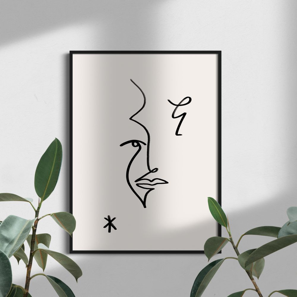 Poster - LINE ART FACES - DAVID & DAVID STUDIO