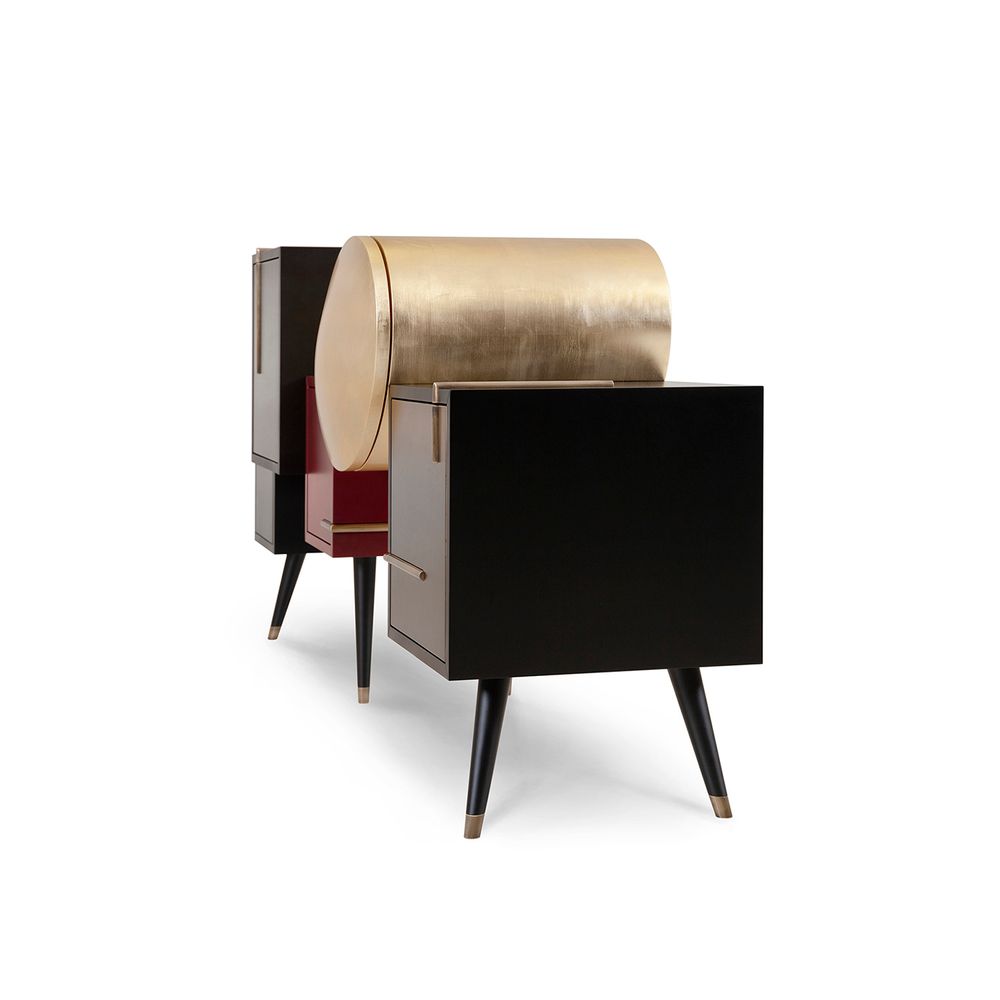 Sideboards - Modern Sunshine Sideboard, Black & Bordeaux, Handmade in Portugal by Greenapple - GREENAPPLE DESIGN INTERIORS
