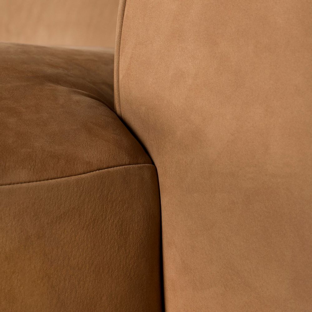 Sofas - Greenapple Sofa, Galapinhos Sofa, Caramel Nubuck, Handmade in Portugal - GREENAPPLE DESIGN INTERIORS