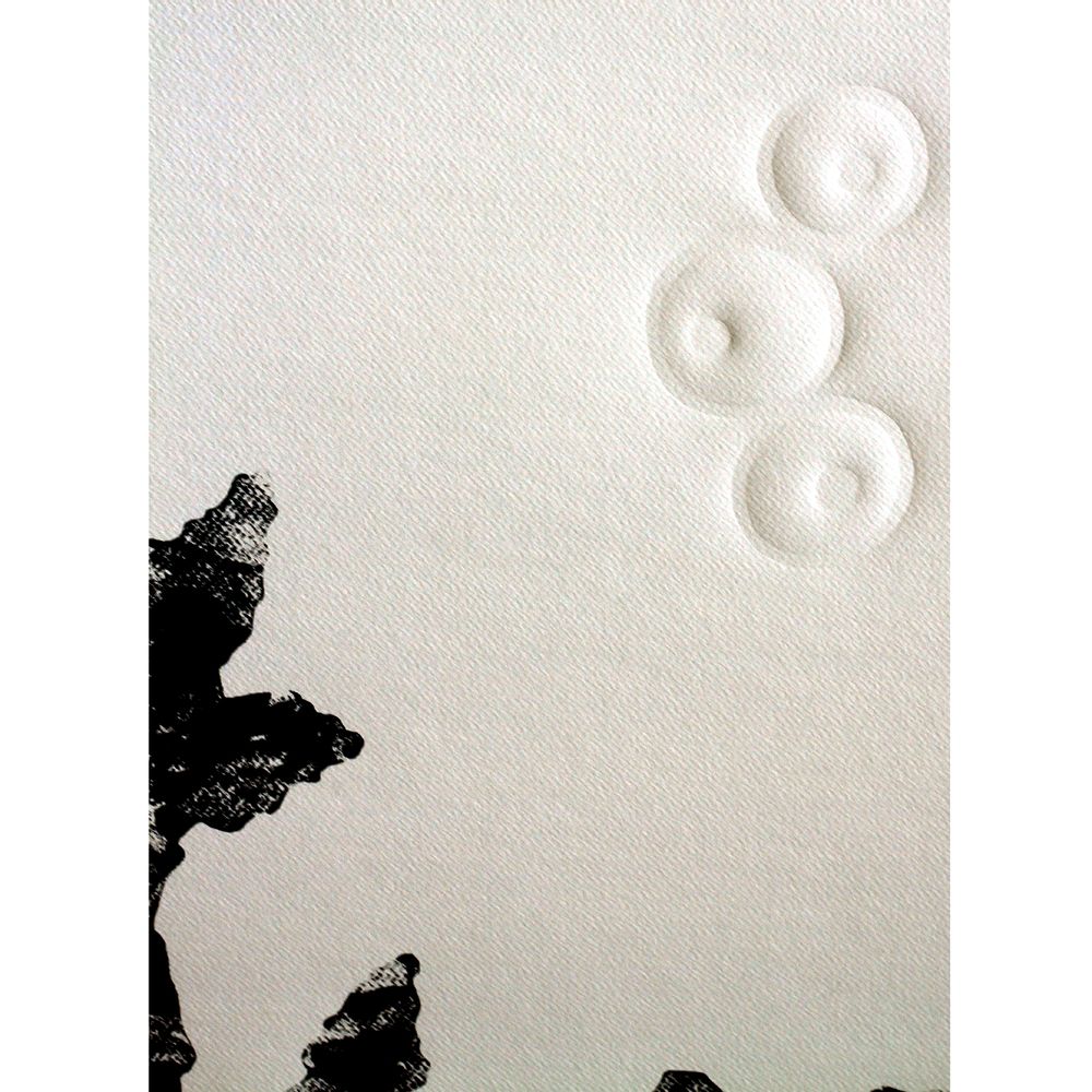 Tableaux - gravure monotype et gaufrage 80cm x 120 cm 4 coraux - FOUCHER-POIGNANT