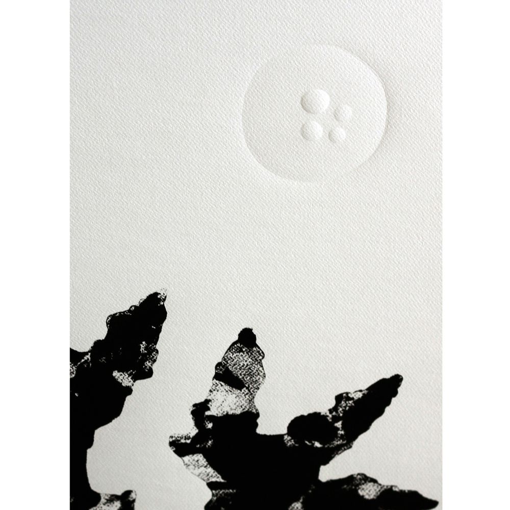 Tableaux - gravure monotype et gaufrage 80cm x 120 cm 4 coraux - FOUCHER-POIGNANT