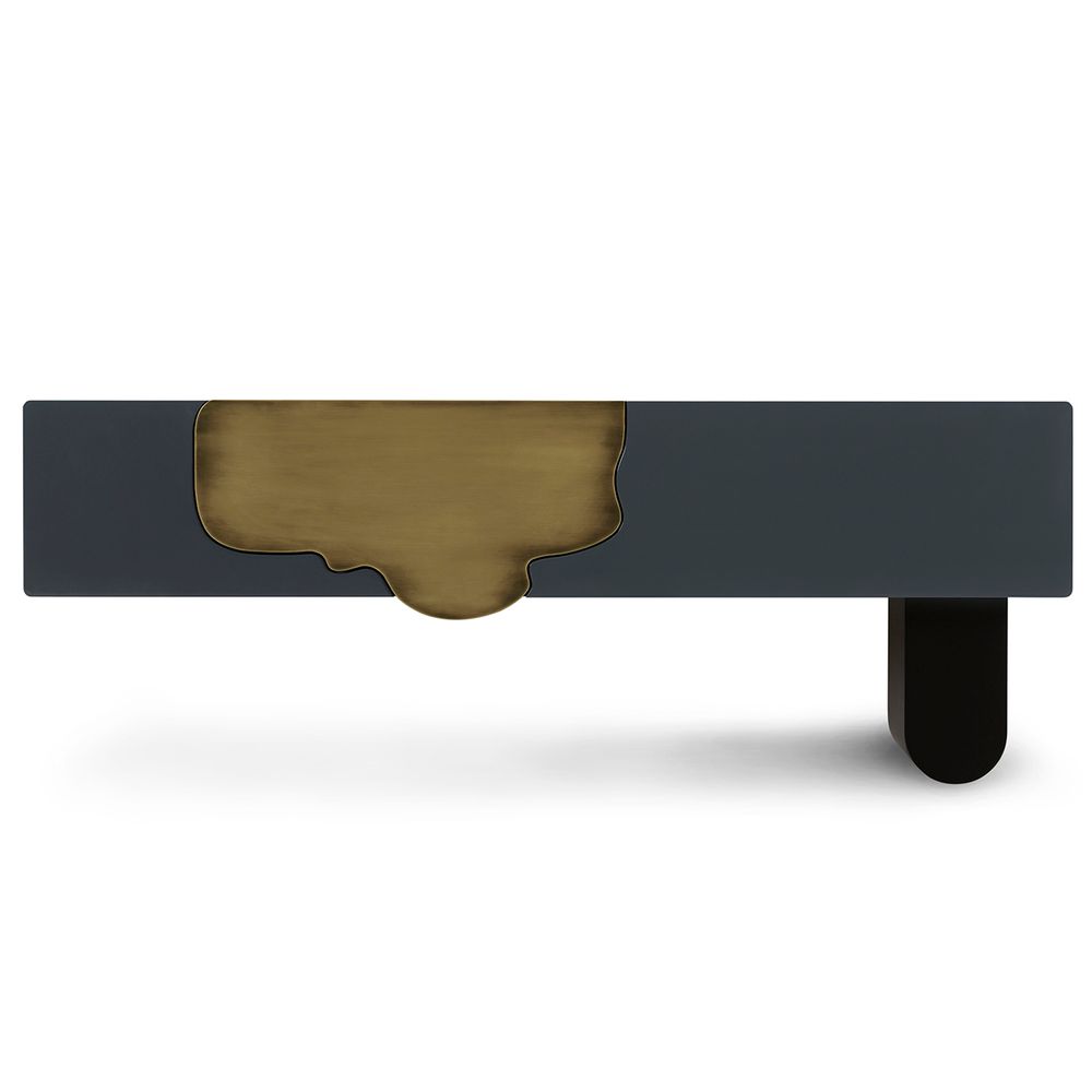 Console table - Modern Alma Console Table, Blue-Grey, Brass, Handmade in Portugal by Greenapple - GREENAPPLE DESIGN INTERIORS