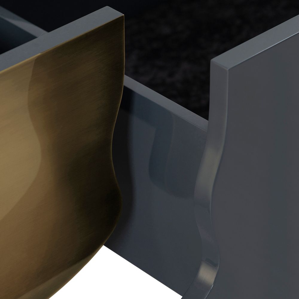 Console table - Modern Alma Console Table, Blue-Grey, Brass, Handmade in Portugal by Greenapple - GREENAPPLE DESIGN INTERIORS