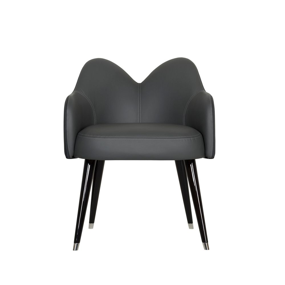 Chairs - Modern Mary Dining Chairs, Black Italian Leather, Handmade by Greenapple - GREENAPPLE DESIGN INTERIORS