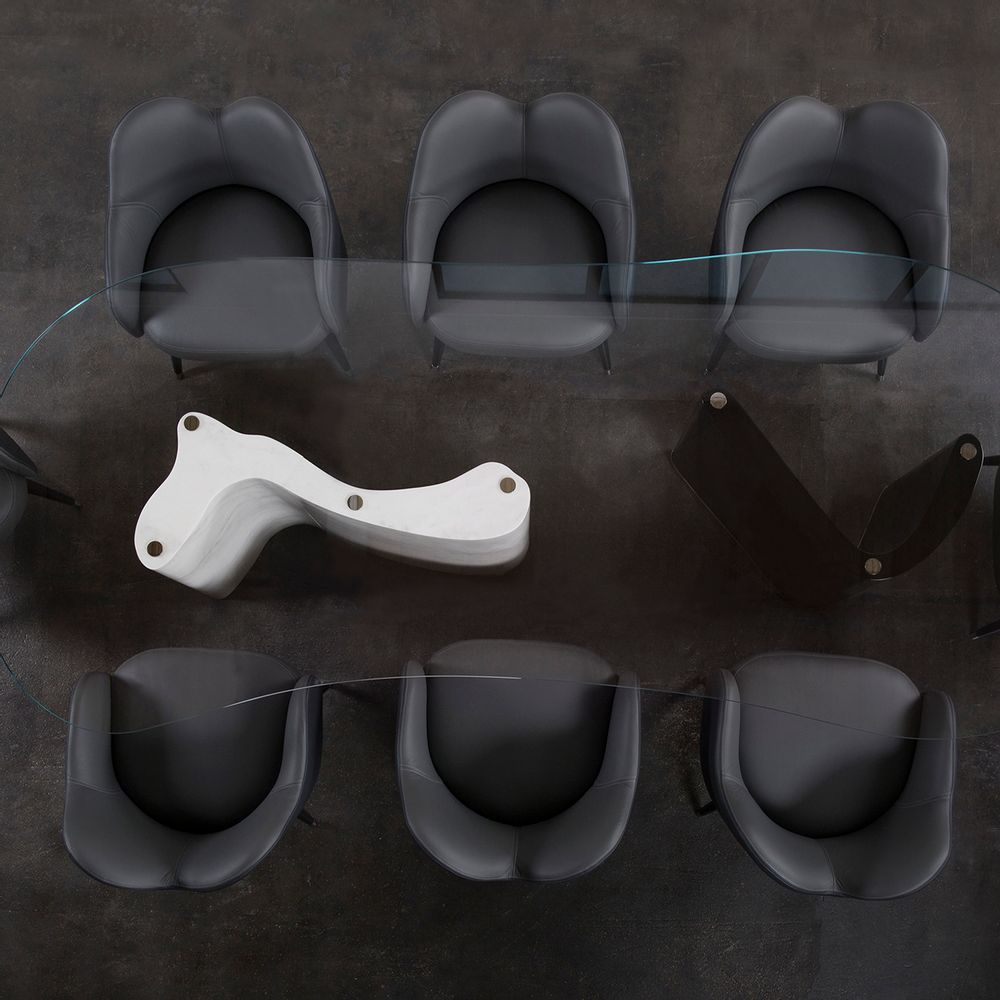 Chairs - Modern Mary Dining Chairs, Black Italian Leather, Handmade by Greenapple - GREENAPPLE DESIGN INTERIORS