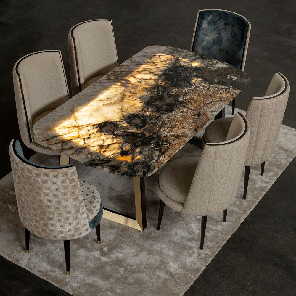 Dining Tables - Greenapple Dining Table, Olisippo Dining Table, Patagonia Granite, Handmade in Portugal - GREENAPPLE DESIGN INTERIORS