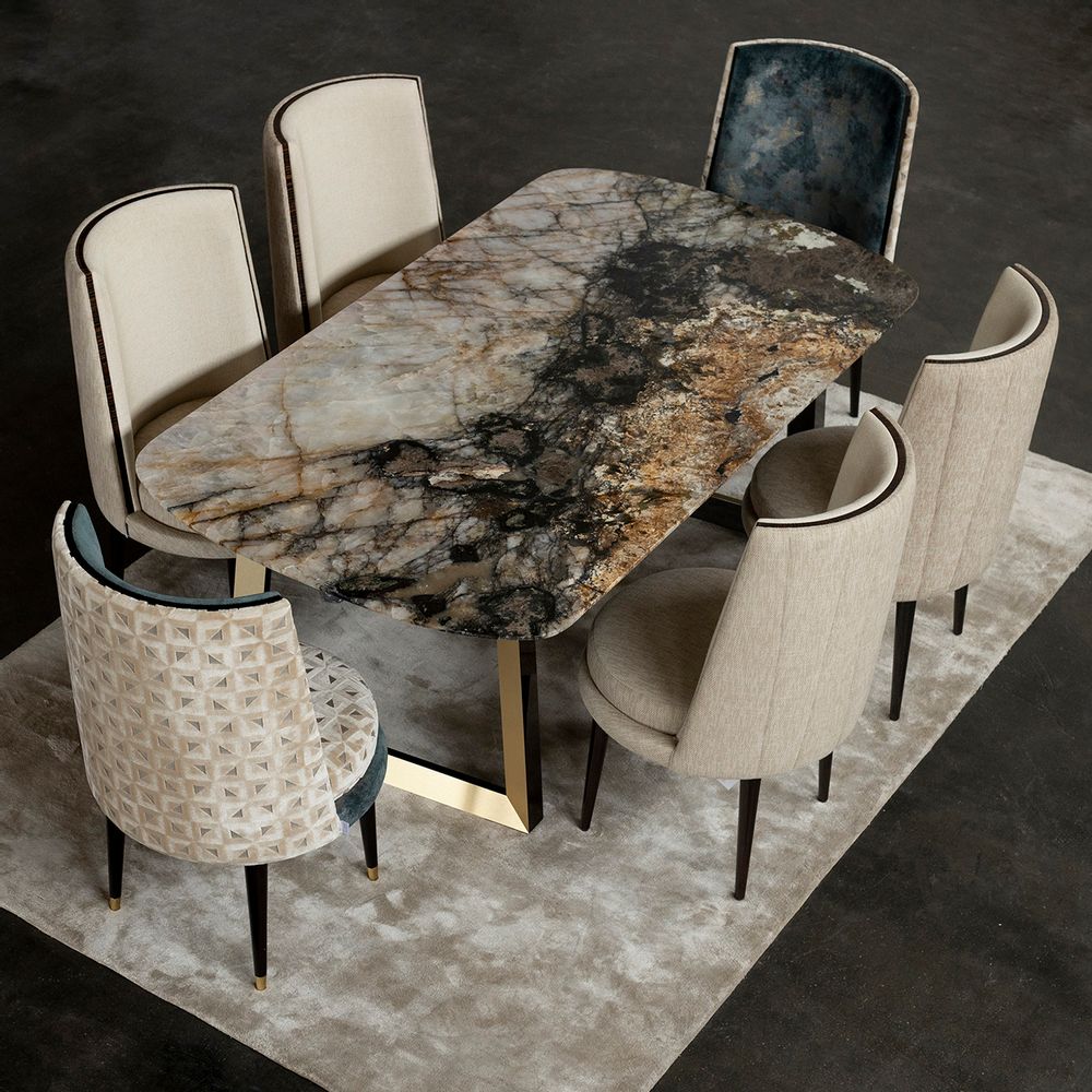 Dining Tables - Greenapple Dining Table, Olisippo Dining Table, Patagonia Granite, Handmade in Portugal - GREENAPPLE DESIGN INTERIORS