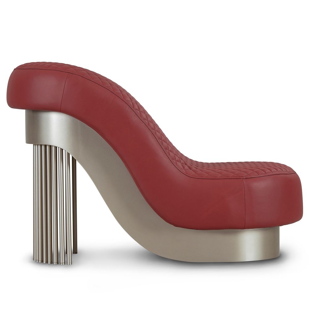 Sofas - Greenapple Armchair, Mons Armchair, Red Leather, Handmade in Portugal - GREENAPPLE DESIGN INTERIORS