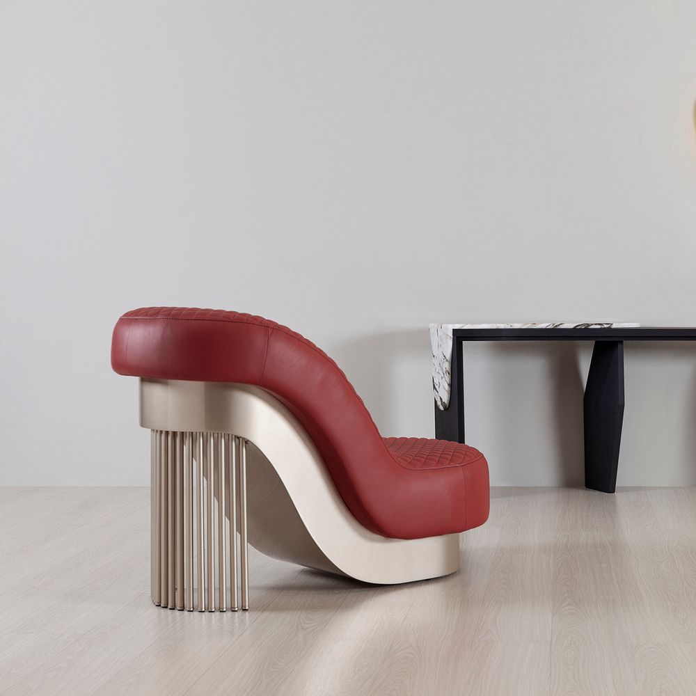 Sofas - Greenapple Armchair, Mons Armchair, Red Leather, Handmade in Portugal - GREENAPPLE DESIGN INTERIORS