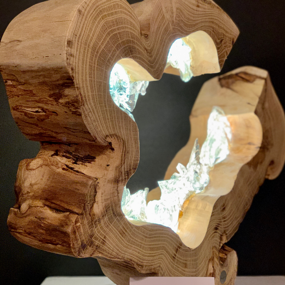 Table lamps - Light Lamp Ring Raw Waves 40 cm - ARANGO