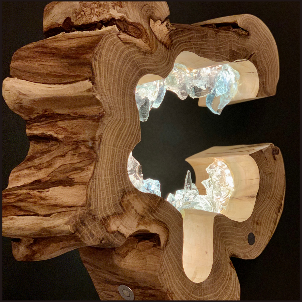 Table lamps - Light Lamp Ring Raw Waves 40 cm - ARANGO
