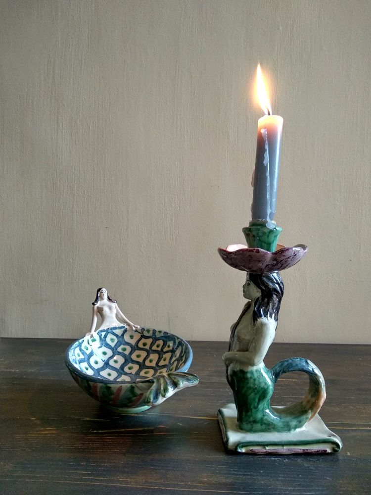 Decorative objects - Mermaid Candle Holder - AGATA TREASURES