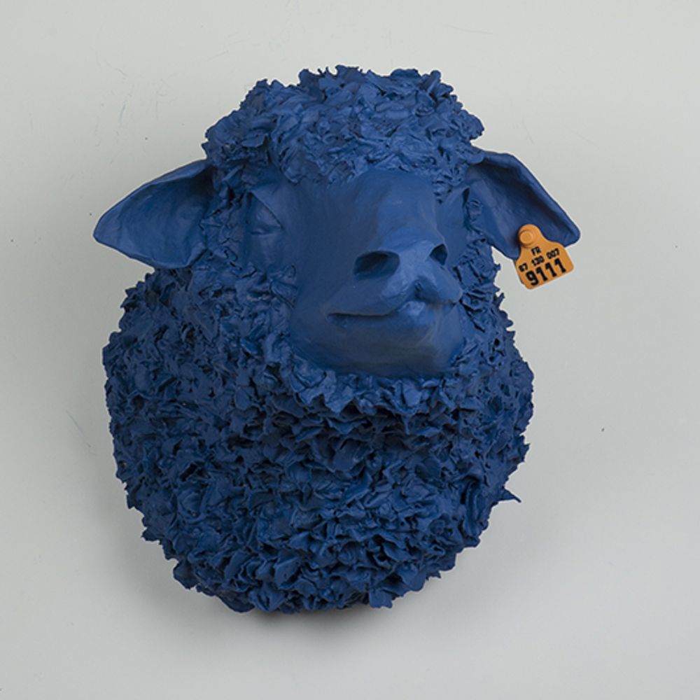 Aménagements pour bureau - Sculpture - Trophée de mouton blanc en papier mâché "LE TONDU" - MARIE TALALAEFF