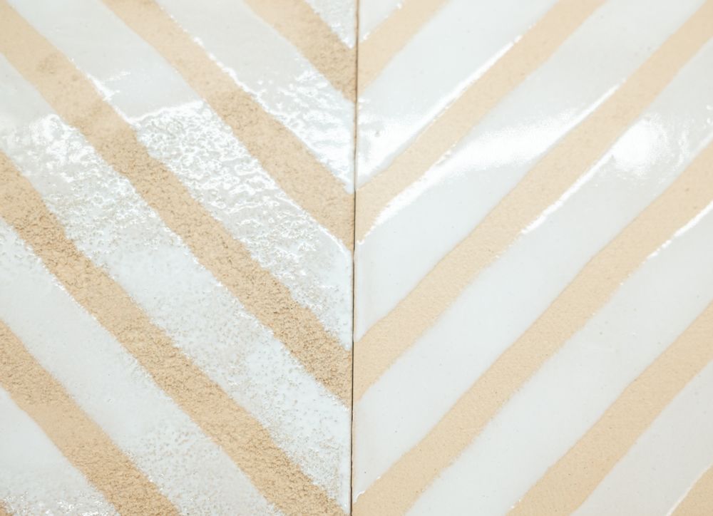 Other wall decoration - STRIPE- handmade terracotta tile - covering, tiling - COSMOGRAPHIES