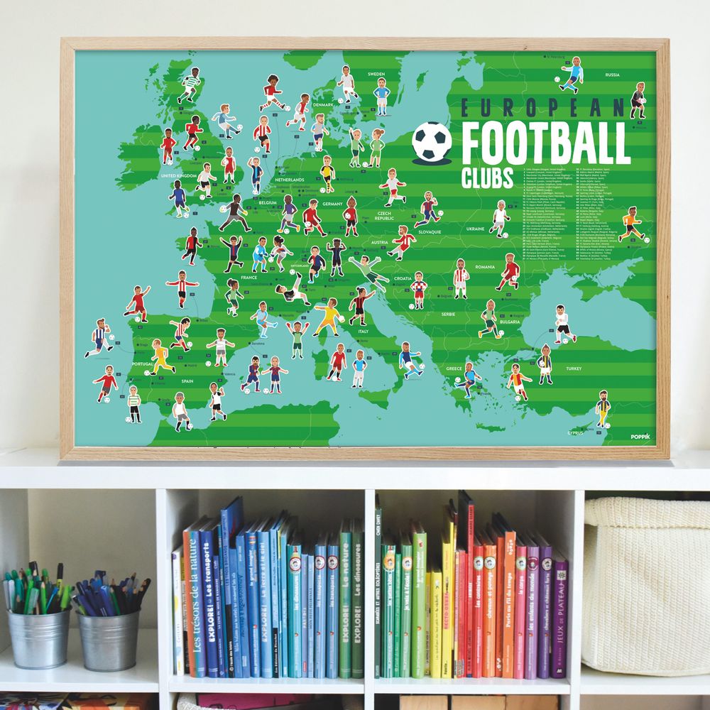 Poster - Educational Poster +60 Stickers FOOTBALL - POPPIK - BAYARD JEUNESSE
