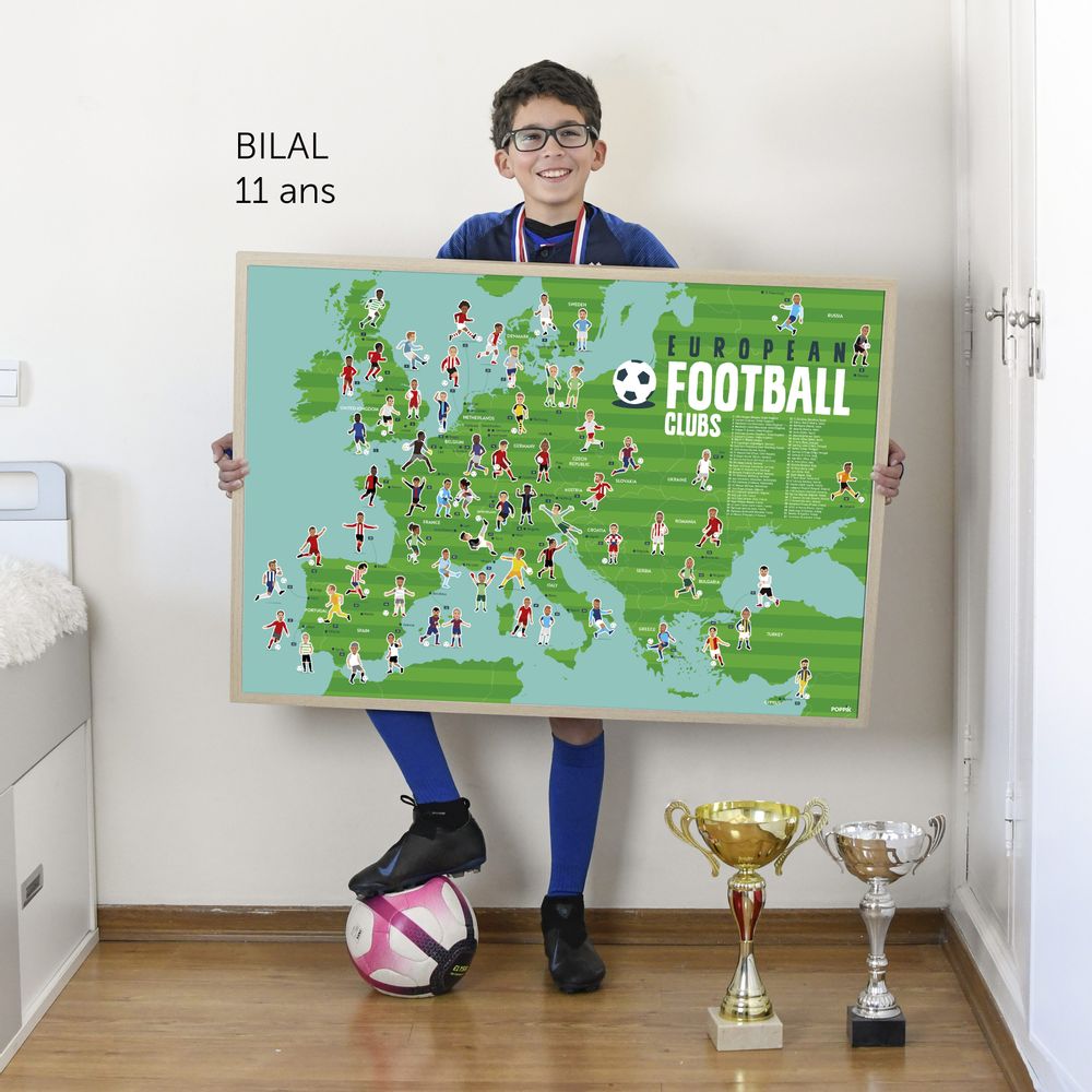 Poster - Educational Poster +60 Stickers FOOTBALL - POPPIK - BAYARD JEUNESSE