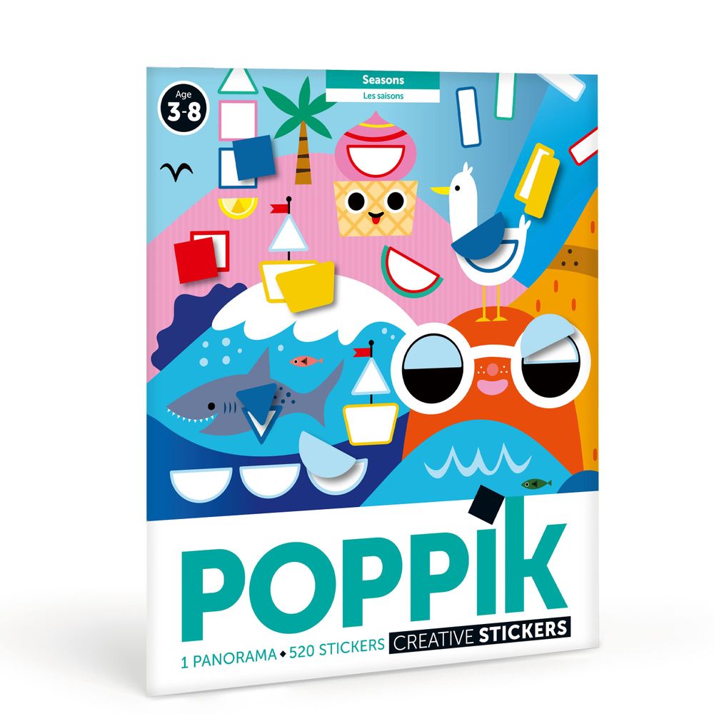 Children's arts and crafts - Decorative Poster + 520 Stickers THE SEASONS - POPPIK - BAYARD JEUNESSE