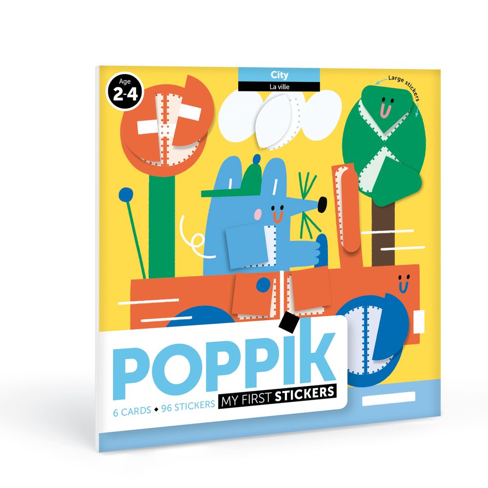 Poster - 6 cards + 96 gommettes IN THE CITY  - POPPIK - BAYARD JEUNESSE