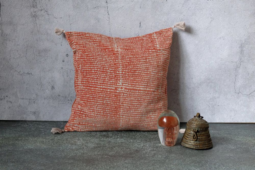 Coussins textile - VELOURAMA - Housse de Coussin Velours imprimé brique 40 x 40 cm - CONSTELLE HOME
