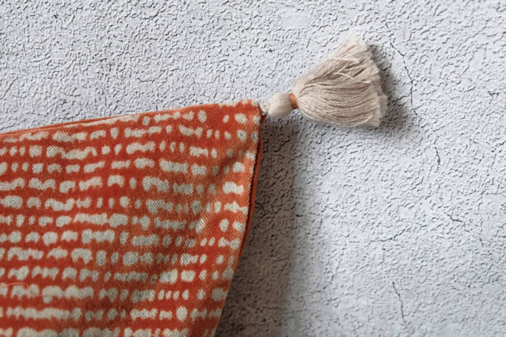 Coussins textile - VELOURAMA - Housse de Coussin Velours imprimé brique 40 x 40 cm - CONSTELLE HOME