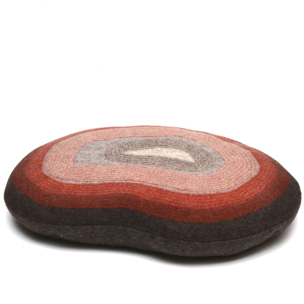 Fabric cushions - Large Handmade Wool Felt Bean Cushion - GHISLAINE GARCIN MAILLE&FEUTRE