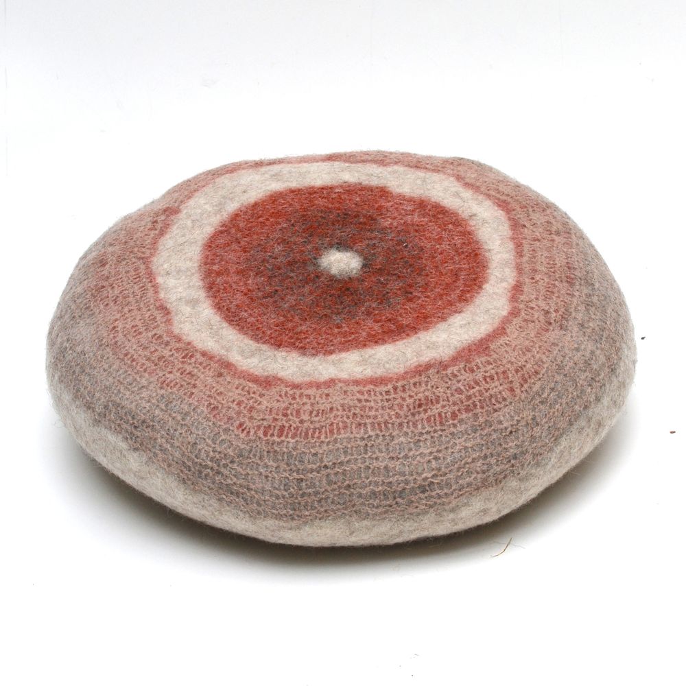 Fabric cushions - M&F Round Handmade Wool Felt Cushion - GHISLAINE GARCIN MAILLE&FEUTRE