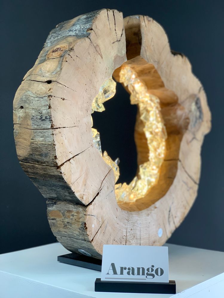Table lamps - Light Lamp Ring Raw Waves 40 cm - ARANGO