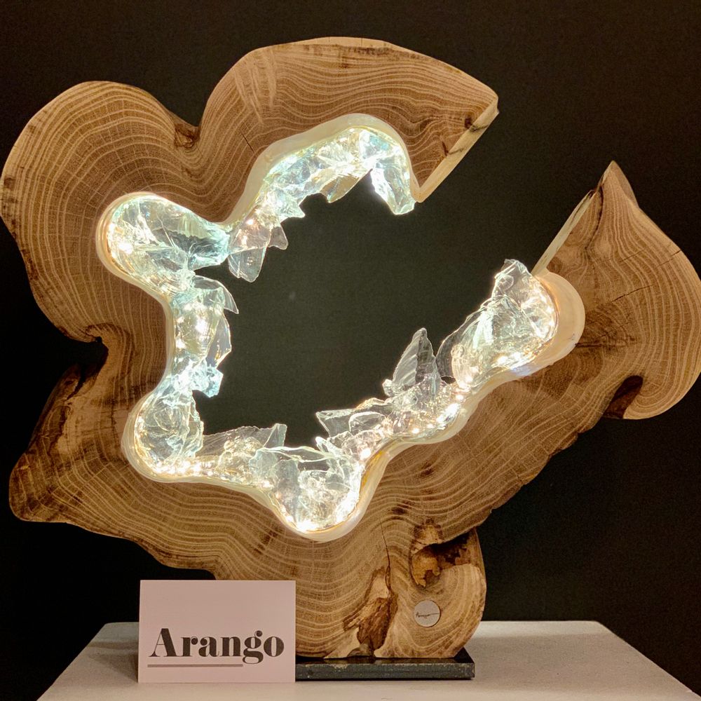 Table lamps - Light Lamp Ring Raw Waves 40 cm - ARANGO
