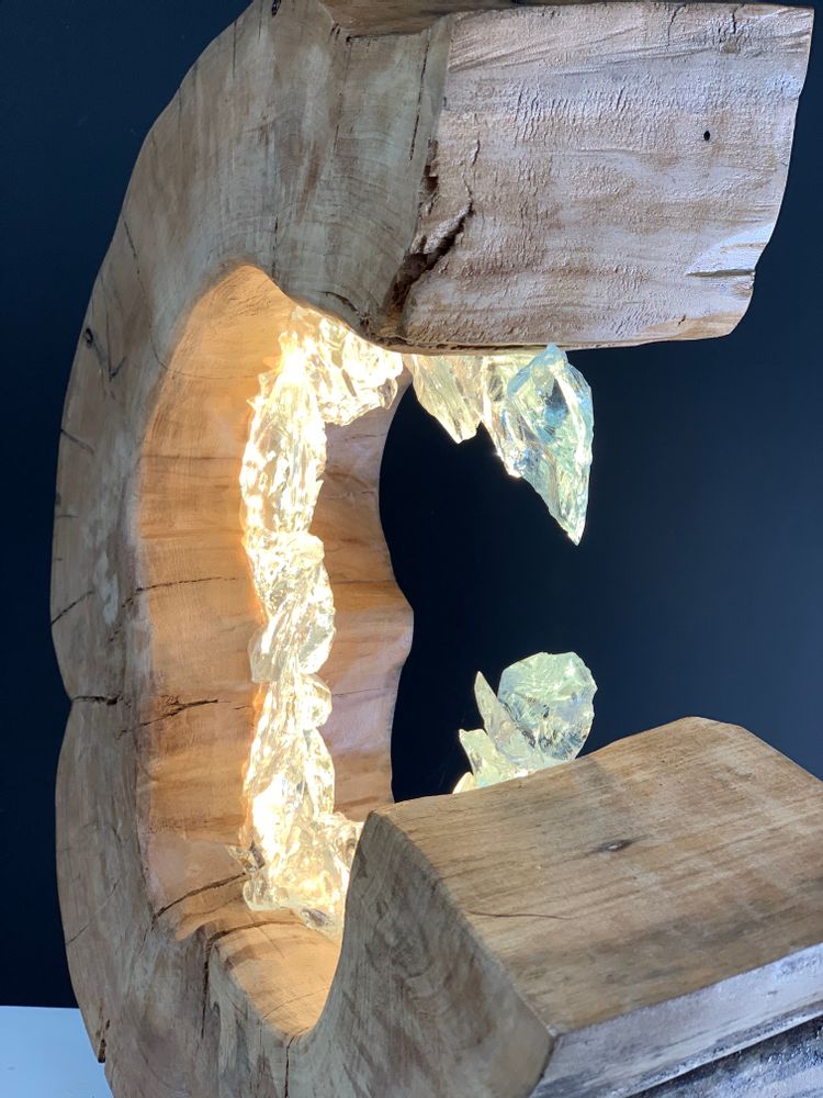 Table lamps - Light Lamp Ring Raw Waves 40 cm - ARANGO