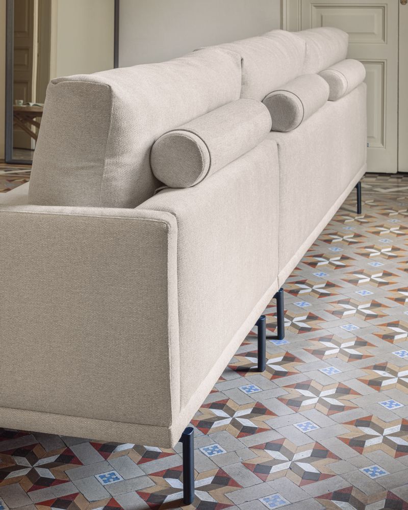Canapés pour collectivités - Canapé Galene 4 places avec méridienne gauche beige 314 cm - KAVE HOME