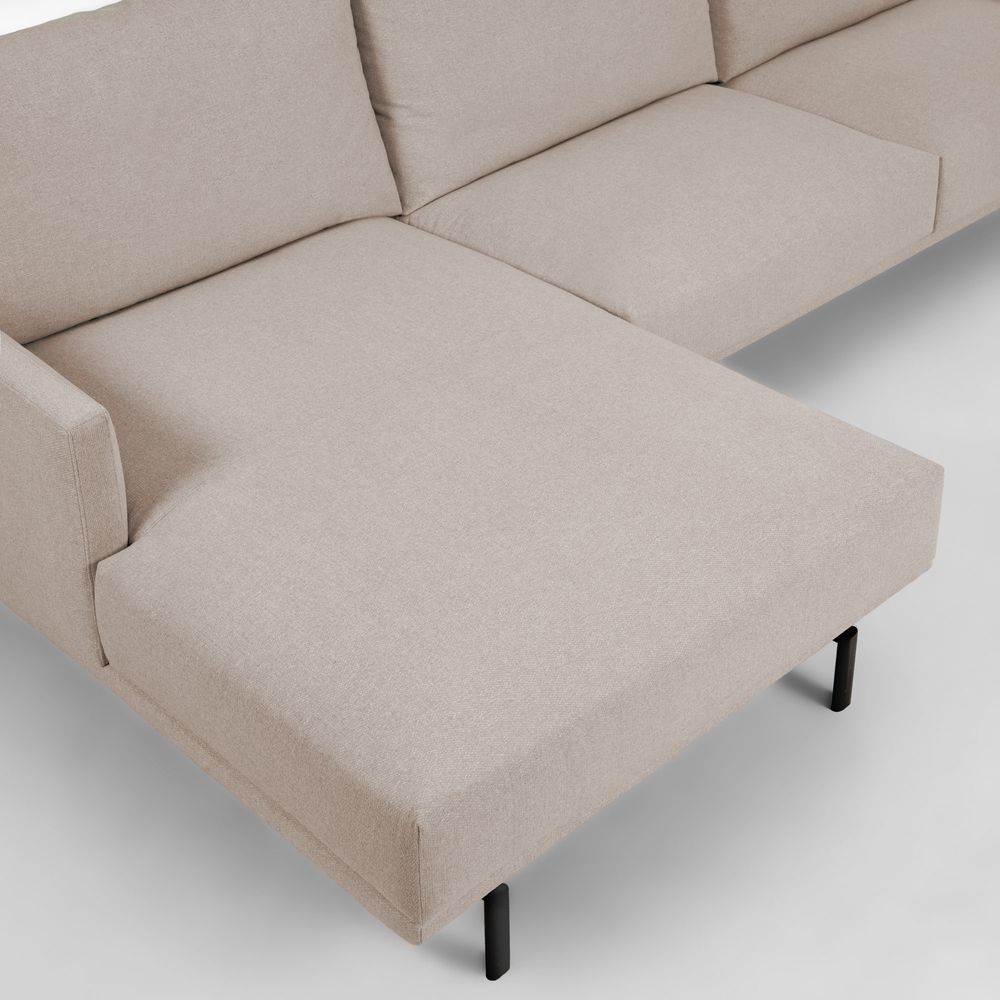 Canapés pour collectivités - Canapé Galene 4 places avec méridienne gauche beige 314 cm - KAVE HOME