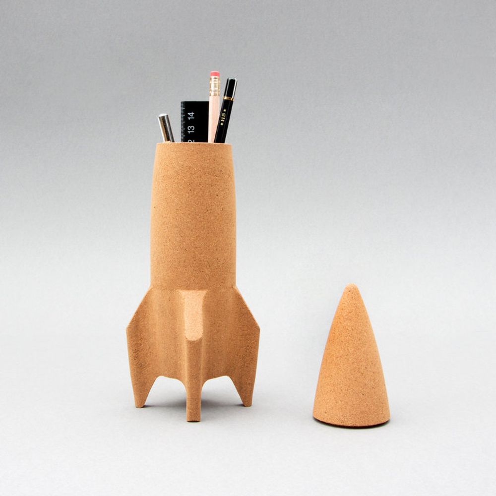 Decorative objects - Cork rocket desk tidy - SUCK UK