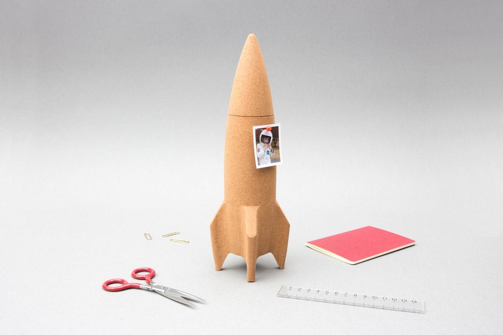 Decorative objects - Cork rocket desk tidy - SUCK UK