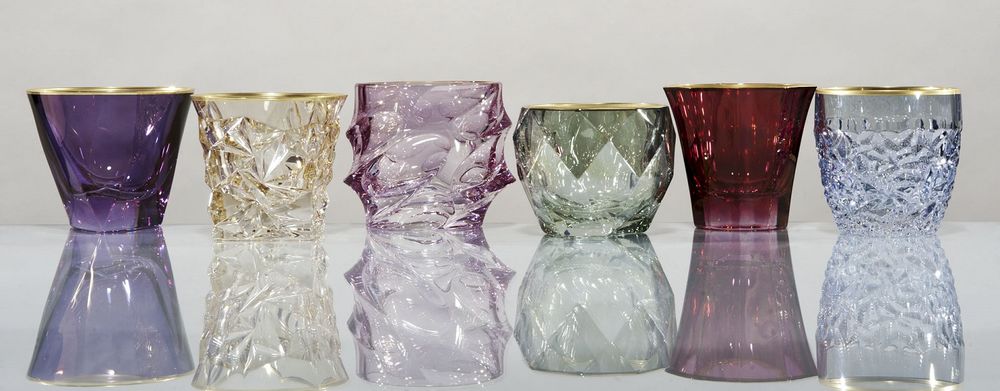 Crystal ware - SIX glasses for water, wine, juice - GRIFFE MONTENAPOLEONE MILANO
