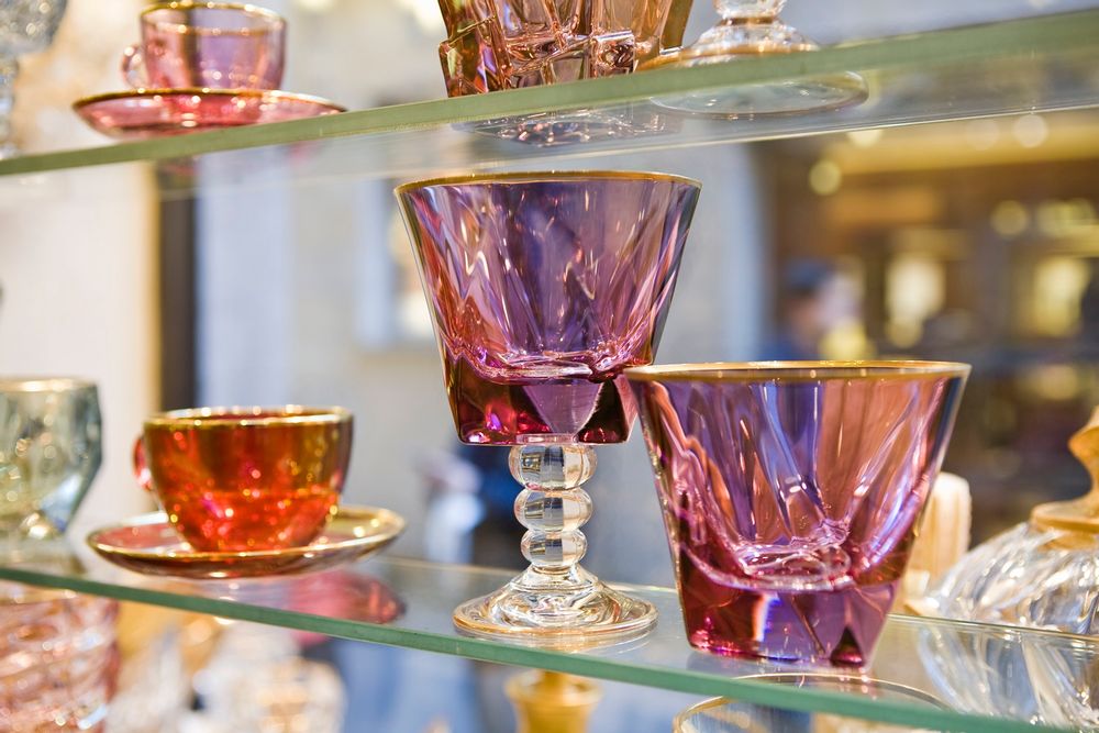 Crystal ware - SIX glasses for water, wine, juice - GRIFFE MONTENAPOLEONE MILANO