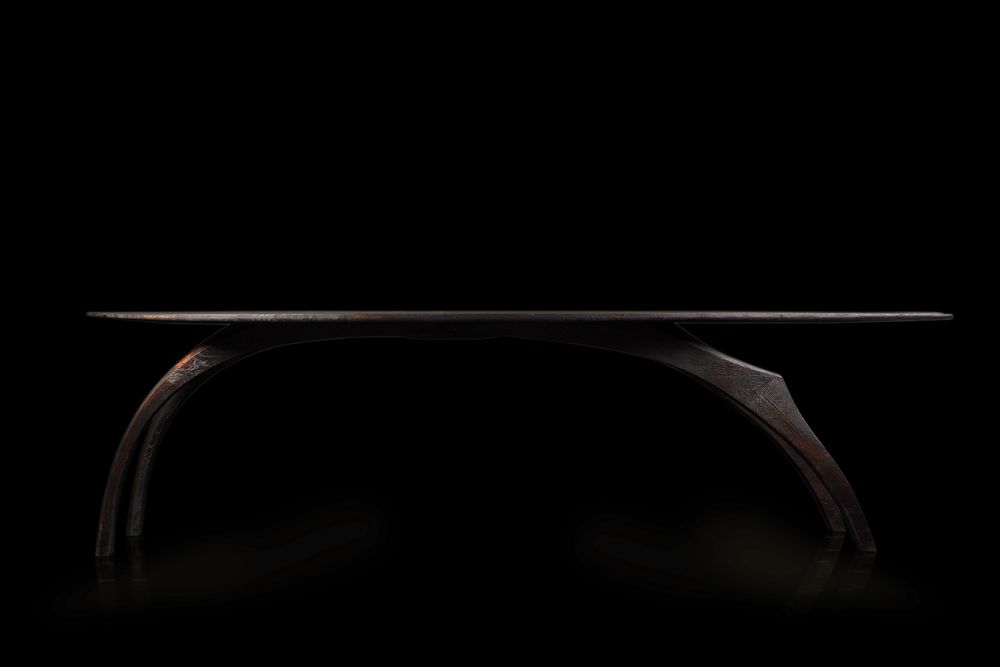 Other tables - ‘Leap’ Table. Ebonized and flame scorched oak. Unique. - JONATHAN FIELD