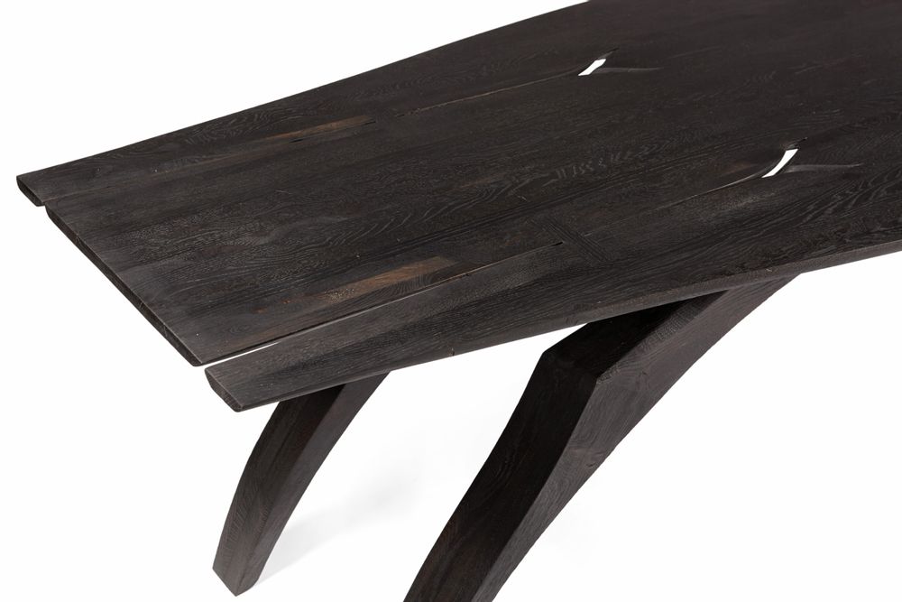 Other tables - ‘Leap’ Table. Ebonized and flame scorched oak. Unique. - JONATHAN FIELD