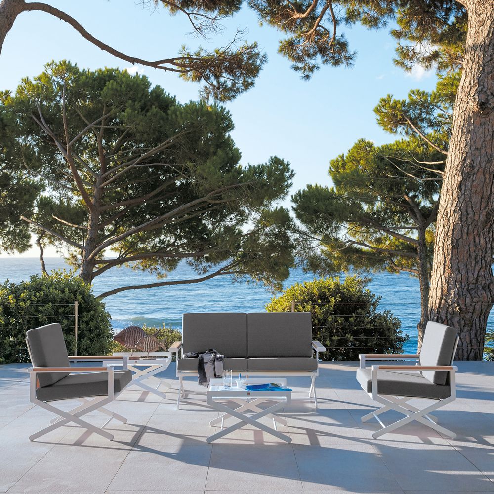 Lawn armchairs - OSKAR Footrest with Synteak® Tray - SIFAS