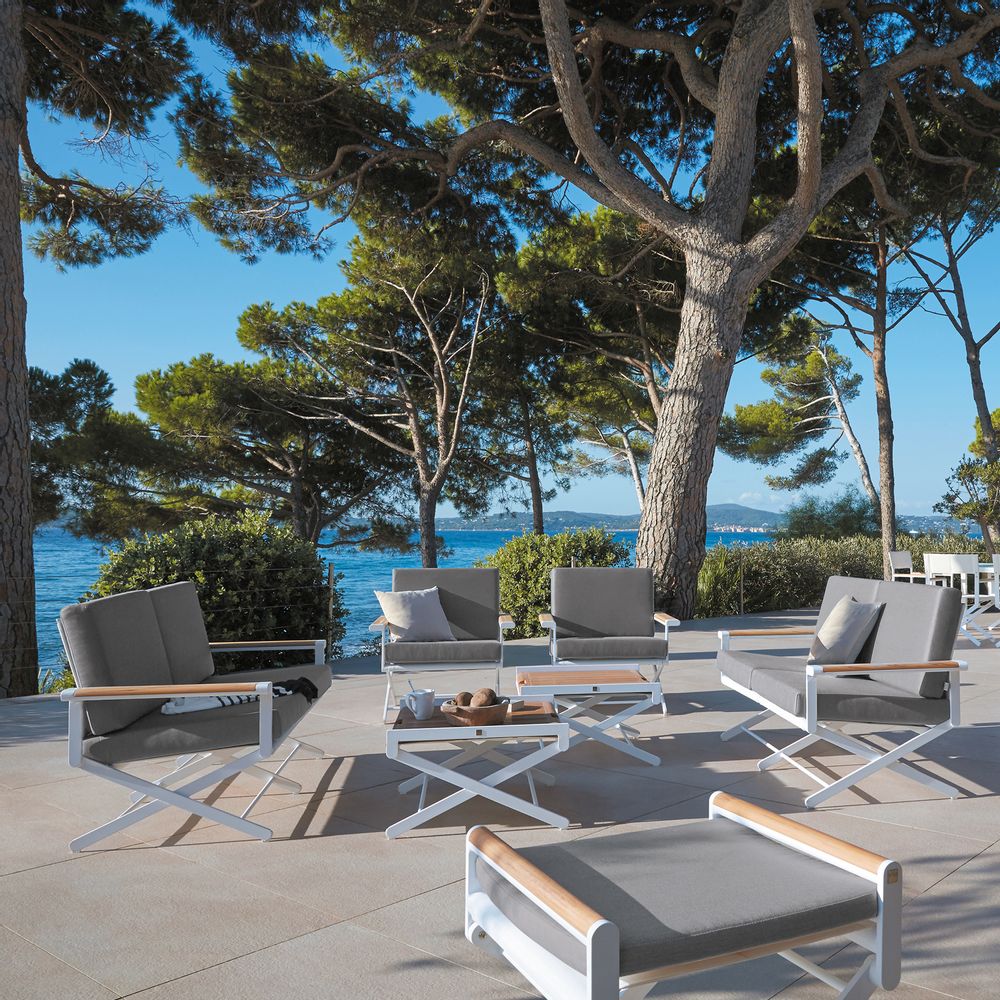 Lawn armchairs - OSKAR Footrest with Synteak® Tray - SIFAS